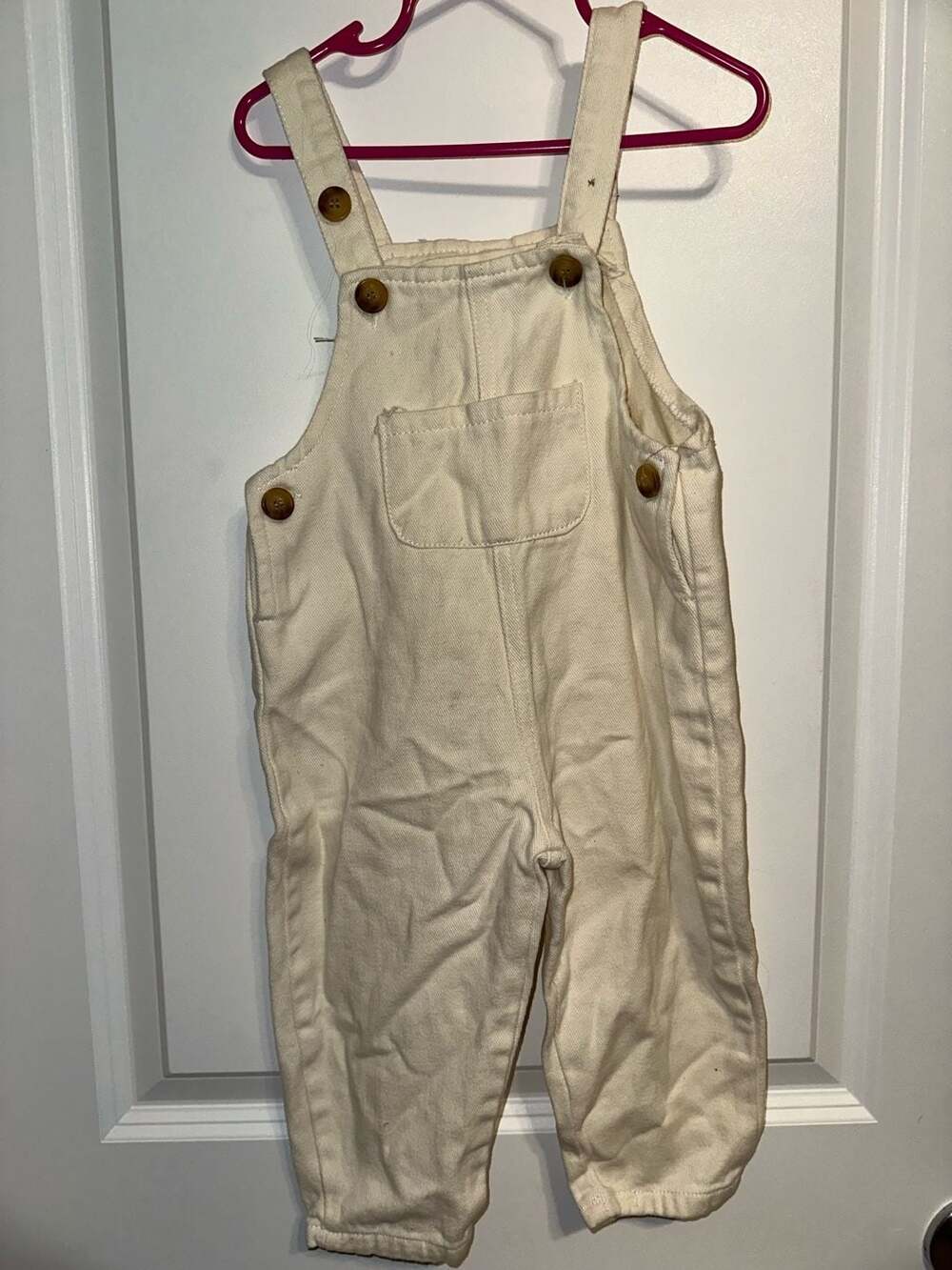 Zara Baby Collection Ecru‎ Twill Bib Overalls